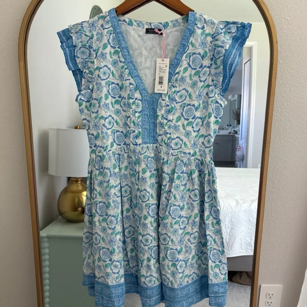 Vineyard Vines Blue and White Tiered Sundress - Picture 8 of 13